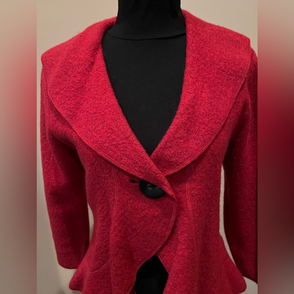 Ruby RD. Wool Orange Ruffle Jacket SzM - Picture 3 of 7